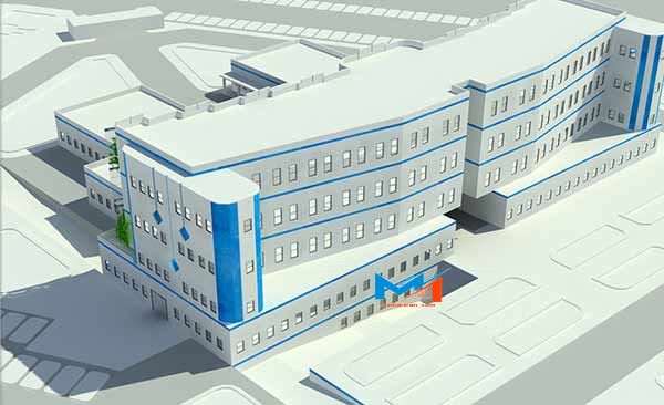 پروژه طراحی بیمارستان 100 تخت خوابه عمومی