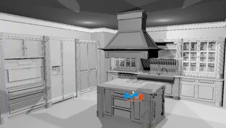 طراحی آشپزخانه در نرم افزار تری دی مکس